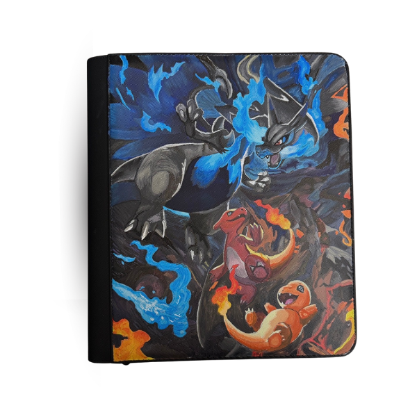 Hand Painted Mega Chaizard Pokemon Binder