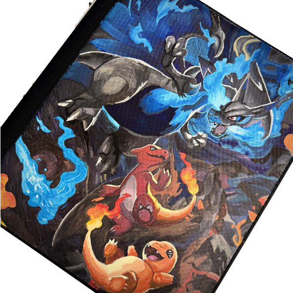 Hand Painted Mega Chaizard Pokemon Binder